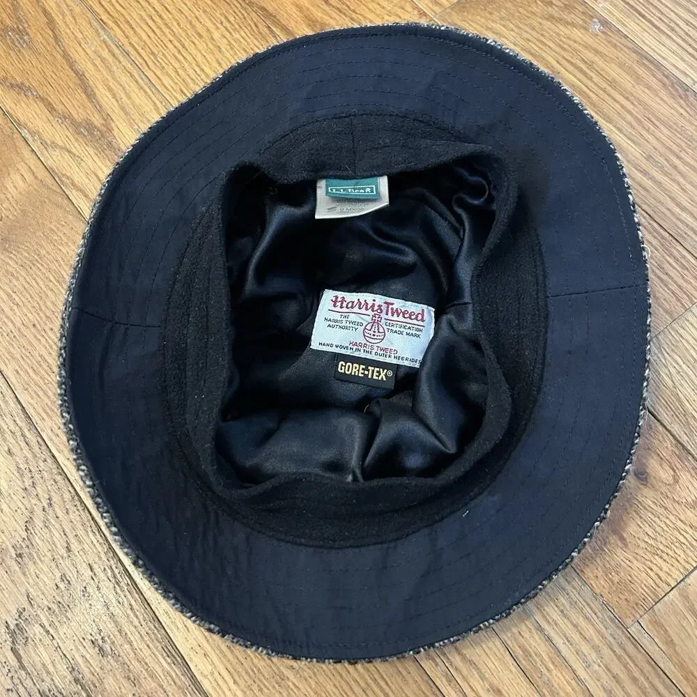 Vintage Ll Bean Harris Tweed Tweed Wool Goretex Bucket Hat Mens Large